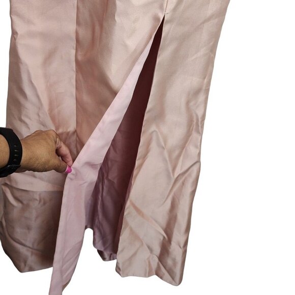 Alfred Sung Pink Formal Dress Fit & Flare Sleeveless Women Size 10 R Open Back - Picture 4 of 9